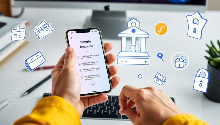 essoa usando aplicativo de banco digital para abrir conta online.