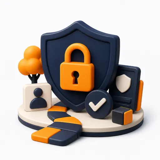 Illustration of a shield and account security